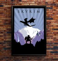 The Elder Scrolls V Skyrim Minimal Video Game Poster