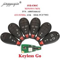 JHTJHNDTGFJHND Jingyuqin 433เมกะเฮิร์ตซ์ ID46รีโมทคอนโทรลรถ Keyless Go สำหรับ Jeep Grand Cherokee Chrysler Town &amp; Country 300 Dodge Caravan 1YZ-C01C Smart Key