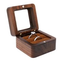 Wooden Jewelry Box Portable Travel Ring Earring Necklace Pendant Wedding Storage Box Souvenir Wholesale Customized