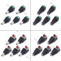 5pcs DC male female power connector 5.5*2.1mm plug positive negative to solderless pressure terminal LED wiring connector WB6