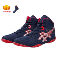 Mens popular wrestling shoes High-top non-slip sneakers Professional boxing shoes Lace-up fighting shoes