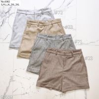 (S-3XL) Maristar กางเกงขาสั้น Shorts เนื้อผ้า Linen ผ้าหนาผ้าดี ผ้าดูแพงค่ะ เป็นขาสั้นทรงเอวกึ่งกลลาง ดีไซน์แต่งพับปลายขา