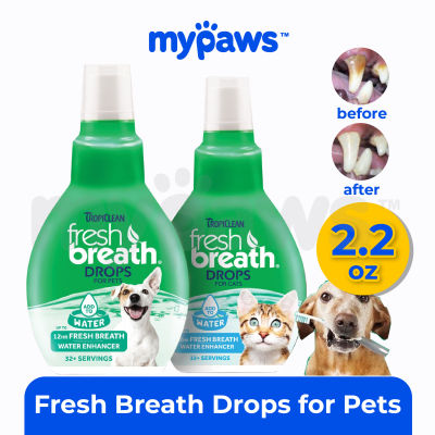 My Paws Fresh Breath Drops For Pets ผลิตภัณฑ์สำหรับผสมในน้ำดื่มสำหรับหมาแมว สูตรเข้มข้น 2.2Oz