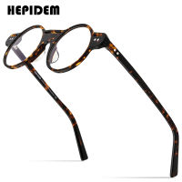 HEPIDEM Acetate กรอบแว่นตาผู้ชาย Retro แว่นตาทรงกลมสไตล์วินเทจผู้หญิงแว่นสายตาสั้นแว่นสายตาตามใบสั่งแพทย์แว่นตา9162