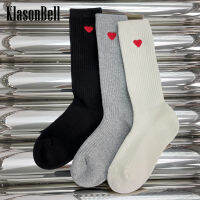 10.21 KlasonBell Autumn Winter New Contrast Color Letter Love Print Soft Comfortable Middle Two Socks Womens