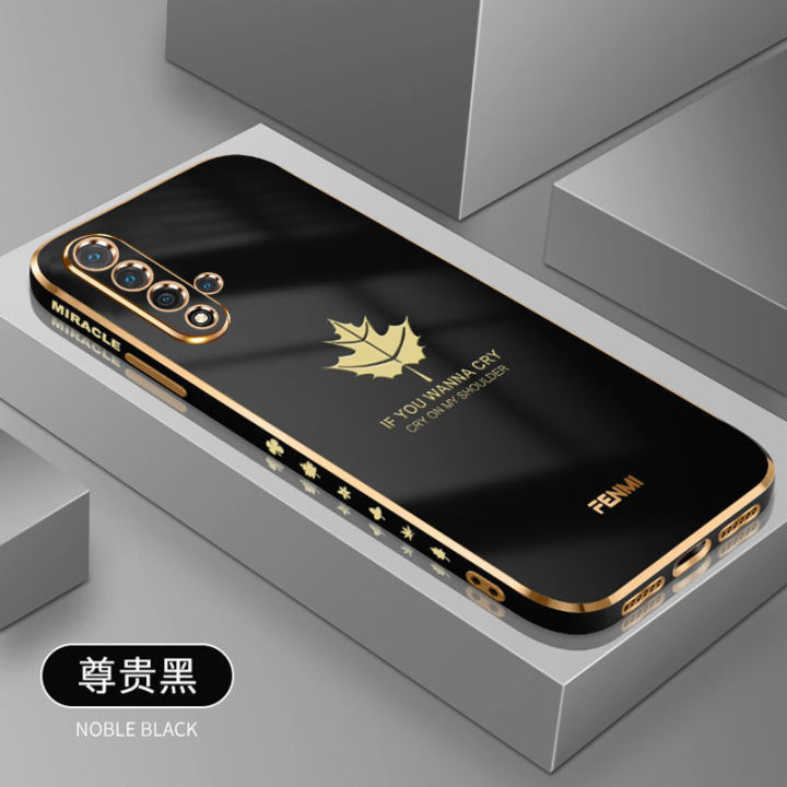 nova5pro-phone-case-electroplated-soft-shell-ultra-thin-nova5-straight-edge-cover-classic-maple-leaf-personality