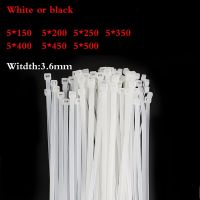 Self-locking plastic nylon tie 250/500 PCS black and white 5*150--5*400 fastening ring cable tie zip wraps strap nylon cable tie