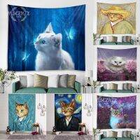 【CW】☽  and Dog Tapestry Illustrations Hippie Wall Hanging Aesthetics Background Cloths Washable