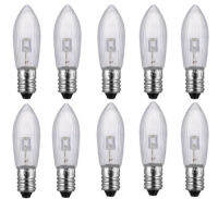 10ชิ้นหลอดไฟเทียนอิเล็กทรอนิกส์หลอดไฟ LED แบบเปลี่ยนได้ E10สำหรับโซ่ไฟ10V-55 V หลอดไฟบ้านสำหรับห้องครัวห้องน้ำ AC ของตกแต่ง LDP3732หลอดไฟ