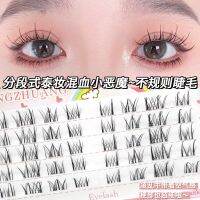 [COD] Thai Makeup Little Devil Segmented Cluster Irregular Transparent Stem False Eyelashes Novice Lazy