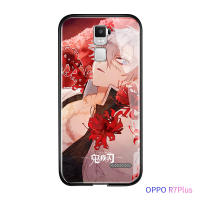 UCUCเคสมือถือ เคสโทรศัพท์ เคส OPPO R7 PlusเคสมือถือกันกระแทกAnime Demon Slayer Nezuko Glossyกระจกเทมเปอร์พร้อมฮาร์ดไดรฟ์ที่ทนทานฝาครอบ