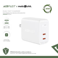 ACEFAST Wall USB Charger 2 USB-C (PD40W) Dual Port (US)-White