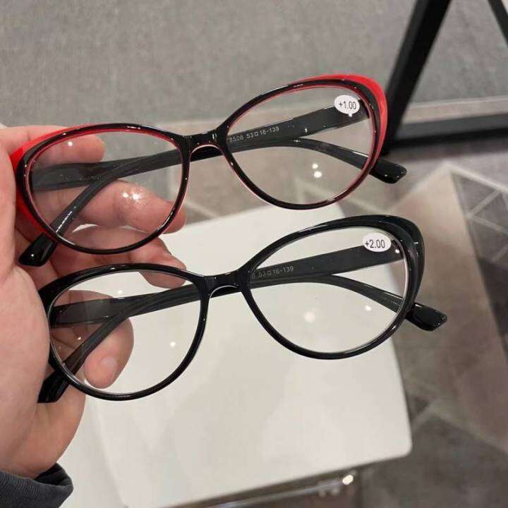 at5+100 to +400 Cat Eyes Reading Glasses Eyeglasses Anti Blue Glasses With Grade For Women