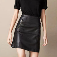 Genuine leather 2021 new spring and autumn leather skirt female a-line sheep skirt bag hip skirt umbrella skirt fashion.