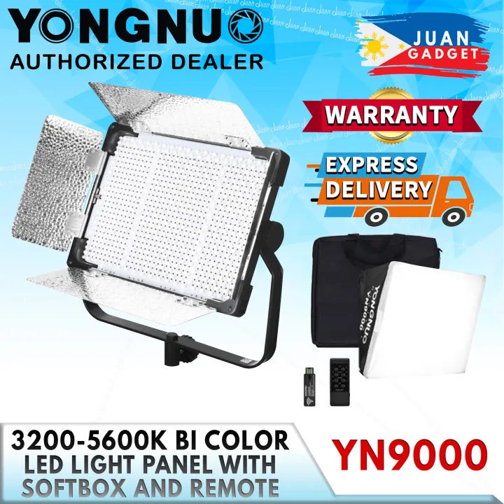 Yongnuo YN9000 Bi-Color 3200k-5600k LED Light Panel for Studio, Youtube ...