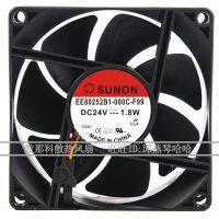 2023 ☆ EE80252B1-000C-F99 SUNON 8025แบบออริจินัล24V 1.8W 8CM พัดลมทำความเย็นบอลคู่