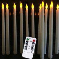 12/24/36Pcs Remote Control LED Candles Flameless Taper Candles Long 4H/8H Timer Candle For Home Christmas Wedding Decoration