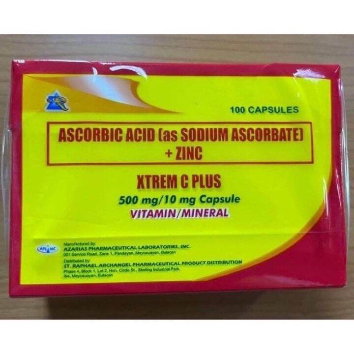 Xtrem C Plus Per C Plus Vitamin C With Zinc Non Acidic 100 Capsules Faceshield Mask Full