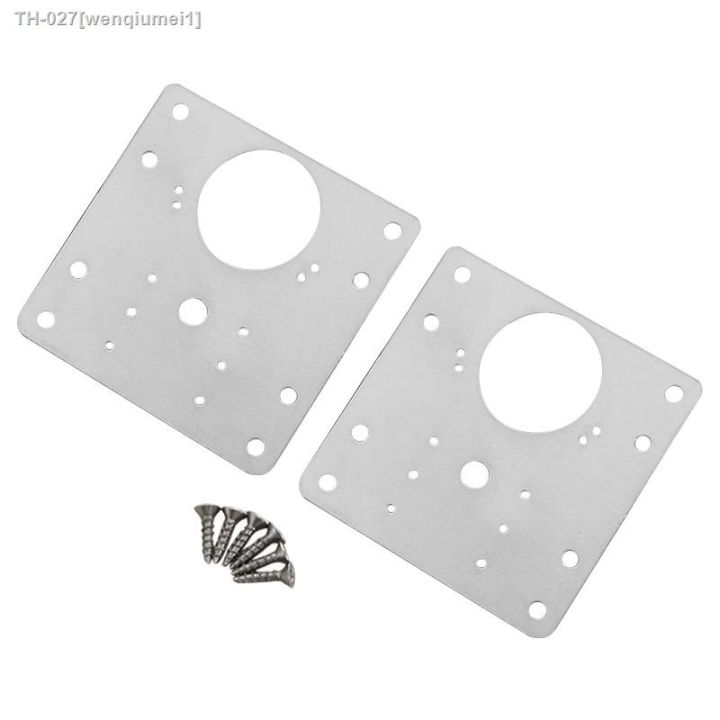 1-4-piece-hinge-repair-plate-brushed-stainless-steel-cabinet-hinge-fixing-plate-bracket-kit-with-mounting-screws-door-hardware