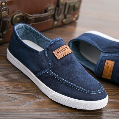 Mazefeng Men Shoes 2021 Spring Men Canvas Shoes Flat Casual Shoes Slip-on Comfortable Breathable Shoes Man Flats Size 39-44