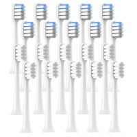 ☾﹉✿ Replacement Brush Heads 10PCS for XIAOMI T200 White/GrayBlue Deep Cleaning Electric Toothbrush Soft DuPont Bristle Nozzles