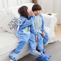 ชุดนอนตะเข็บสีฟ้าคอสเพลย์ Kigurumi Onesies การ์ตูนจัมป์สูทลายอะนิเมะสำหรับเด็กผู้หญิงเด็กผู้ชายปลอมตัวเป็นสัตว์