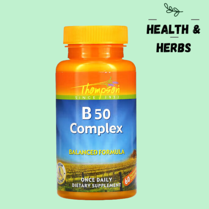 Health & Herbs Thompson, B50 Complex, 60 Vegetarian Capsules Lazada PH