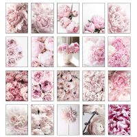 Flower Picture Nordic Canvas Art Pink Flower Bud Poster Home Decoration Living Room Mural Frameless