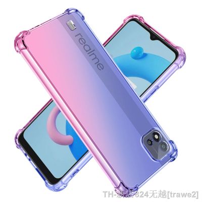 【LZ】◐  Realme C11 2021 CaseShockproof Slim Ultra-Thin Flexible TPU Soft Silicone Anti-Drop Phone Cover Realme C11 C12 C15 C17