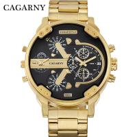 Quartz Watches For Men Top Luxury Brand Cagarny Fashion Business Mens Wrist Watch Gold Steel Mens Wristwatch Relogio Masculino