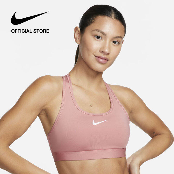 Nike Women's Swoosh Medium Support Padded Sports Bra Pink Lazada.co.th
