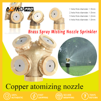 AumoPro 1PC ทองเหลืองปรับ Misting Garden Sprinklers 1/2/3/4หลุม Home Irrigation System หัวฉีดสเปรย์ Connector Sprayer Cool Dust การเกษตรสนามหญ้า Sprayer พืชสวนชลประทานต้นกล้าหัวฉีด1/2 "Fitting