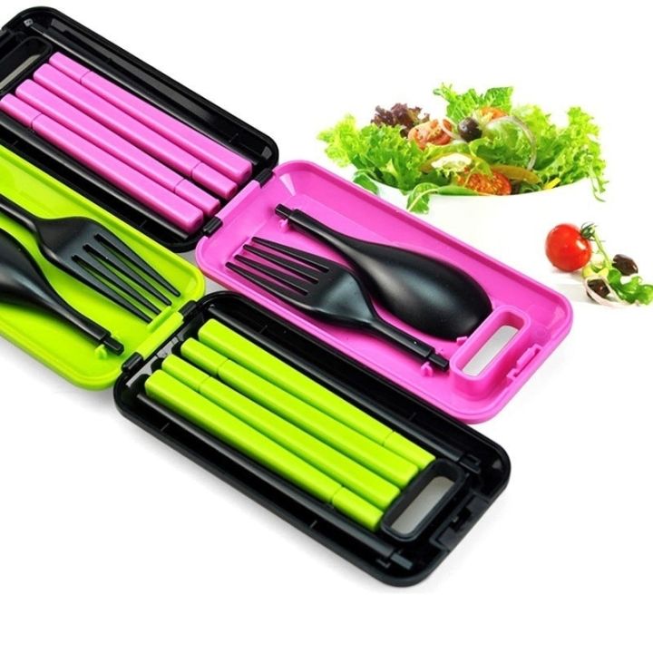 folding-travel-dinnerware-set-tableware-cutlery-set-for-kids-bento-lunch-accessories-travel-cutlery-flatware-sets