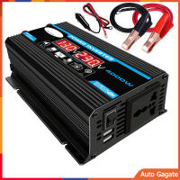 (ส่งด่วน) เครื่องแปลงพลังงาน 4000W แปลงพลังงานจากแผงโซล่าเซลล์ DC 12V To AC 220V USB Charger มีหน้าจอแสดงผลในตัวเครื่อง อินเวอร์เตอร์พาวเวอร์ อินเวอร์เตอร์ รถยนต์