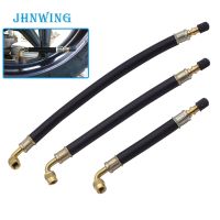 1pc Bicycle Motorcycle Scooter Pump Valve Extender Rubber Valve Extension Inflation Hose 5 8 11 inch 90 Degree Bent Brass End