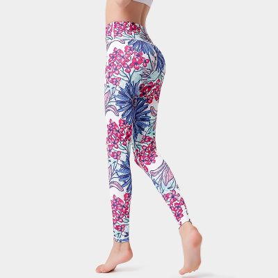 New Digital Printing Womens Yoga Leggings Quick-Drying Elastic Running Sports Workout Ankle Length Pants Drop