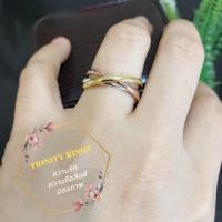 แหวนเงินแท้92.5% แหวนเกลี้ยงรุ่น Trinity Rings แบบ 3 กษัตริย์  size 5-11(เรือนเงินแท้)