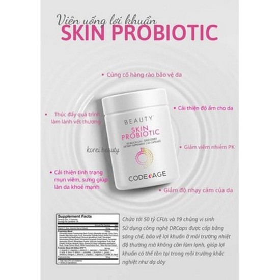 Hàng nhập khẩu - viên uống code age beauty skin probiotic lợi khuẩn - ảnh sản phẩm 3