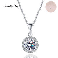 Serenity วัน S925เงินสเตอร์ลิงชุบ Pt950เครื่องประดับ Fine ฝัง1ct D สี VVS1 Moissanite สร้อยคอกระดูกไหปลาร้าโซ่สำหรับผู้หญิง