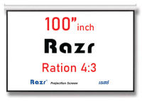 Razr Projector Wall Screen 100 นิ้ว 4:3 จอโปรเจคเตอร์ จอแขวนมือดึง (60 x 80 inch) รุ่น WMW-V100 จอม้วนเก็บอัตโนมัติ