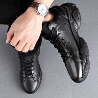 Spring/Autumn 3 CM Height Increase Leather Casual Men Sneakers Men Elevator Shoes Thick Sole Young Men Daily Footwear