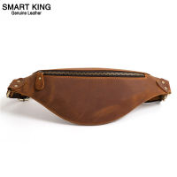 Smart King ใหม่สำหรับผู้ชายหนังวัวแท้เอวกระเป๋าสลิงไหล่กระเป๋า Retro Casual Fashin Crossbody