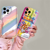 เคส Hp Realme 10 C15 C12 C25S C11 C20 Realme5 5i 6i C3 8i C25Y OPPO A1K เคสซิลิโคนสีรุ้งน่ารักลายการ์ตูนรูปเจี๊ยบและเป็ดแบบเรียบง่ายฝาครอบโทรศัพท์ TPU นิ่มเพื่อการป้องกัน