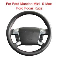 Customize Car Steering Wheel Cover For Ford Mondeo Mk4 2007-2012 S-Max 2008 Ford Focus 3 Leather Braid For Steering Wheel Steering Wheels Accessories