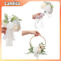 Portable Bridal Artificial Rose Holding Flowers Wreath Wedding Party Decorations For Bride Bridesmaids