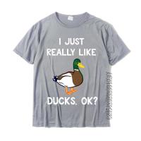 Funny Duck Gift For Duck Lovers I Just Really Like Ducks Ok Premium T-Shirt Tees Classic Cotton Men Tshirts Summer