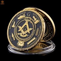 Euro Masonic Association ภายใต้ A Brotherhood Of Man The Fatherhood Of God Gold Plated Token Challenge เหรียญที่ระลึก-SYU STORE