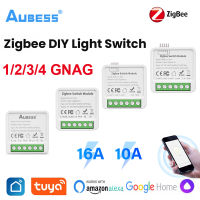 Tuya Mini Smart Switch โมดูล Zigbee 1234 Gang 2 Way Control DIY Breaker Smart Home ทำงานร่วมกับ Alexa Home Yandex Alice