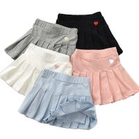 【CW】 Short Skirt Pleated Skirts Tennis Skorts School Children Training Lovey Kids With Shorts Safety