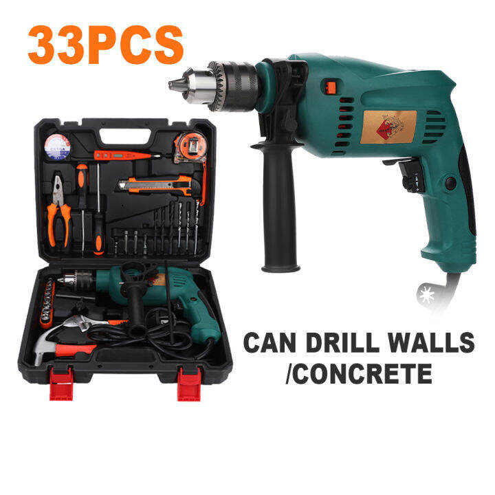 【Stock in KL】XTITAN Impact Drill Set Hammer Impact Drill For Concrete